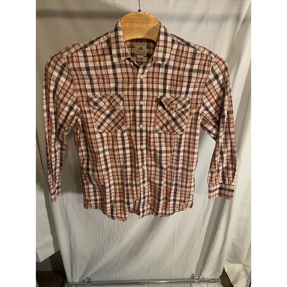 Surf‎ Pendleton VTG Mens Soft Flannel Red Tan Plaid Button Up Shirt Size Large